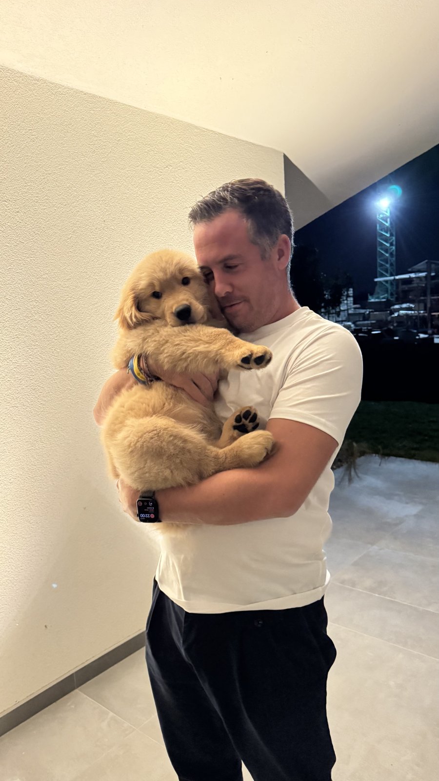 Alberto con Thor cucciolo